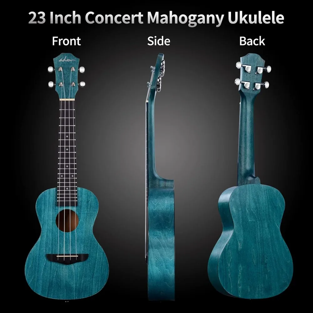 

Concert Ukulele Beginner Kit Mahogany Hawaiian Wood 23 Inch Ukelele Bundle Ukalalee Set with Uke Online - Free Delivery