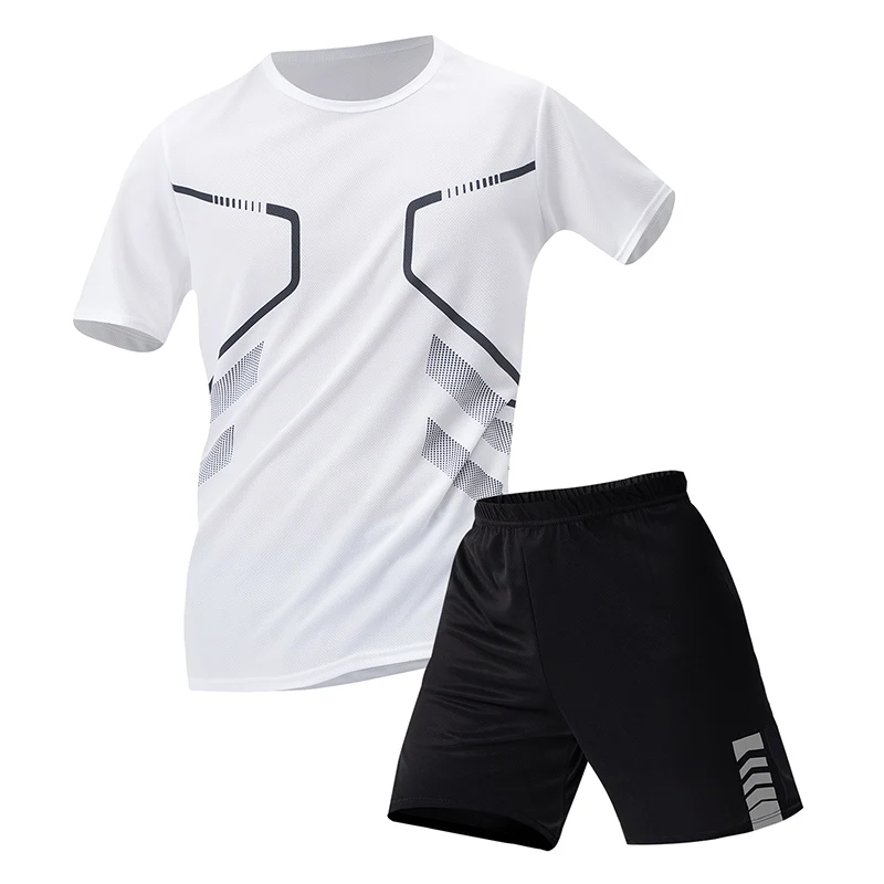 Combinaison de sport à séchage rapide pour hommes, 2/6 pièces, loisirs, Fitness, course à pied, respirant, manches courtes, confortable, Joker, taille élastique, Short