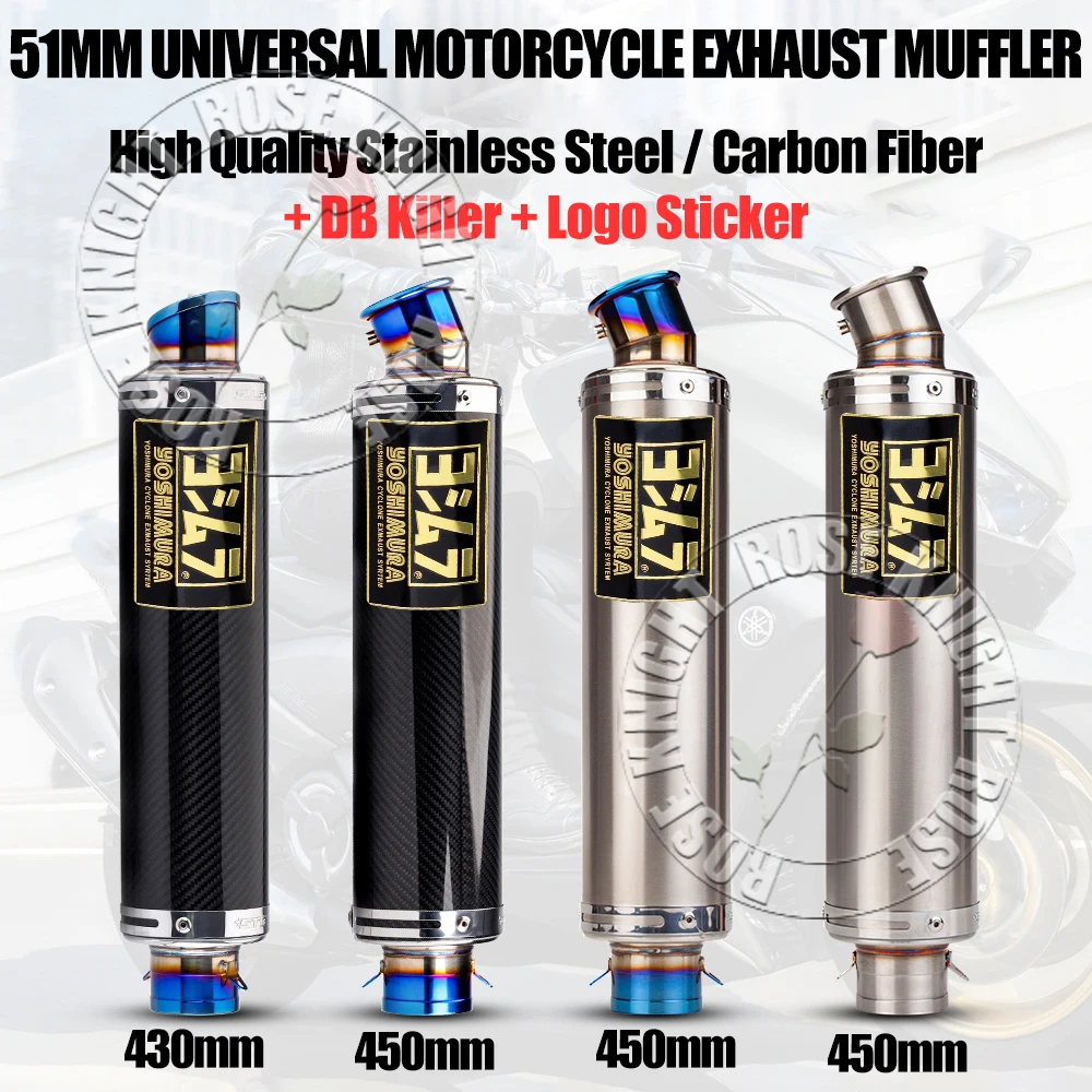 

Slip On 51MM Yoshimura Motocycle Exhaust Muffler Pipe for Kawasaki Yamaha Honda Suzuki Bmw ETC Moto Exhaust Pipe Silencer Escape