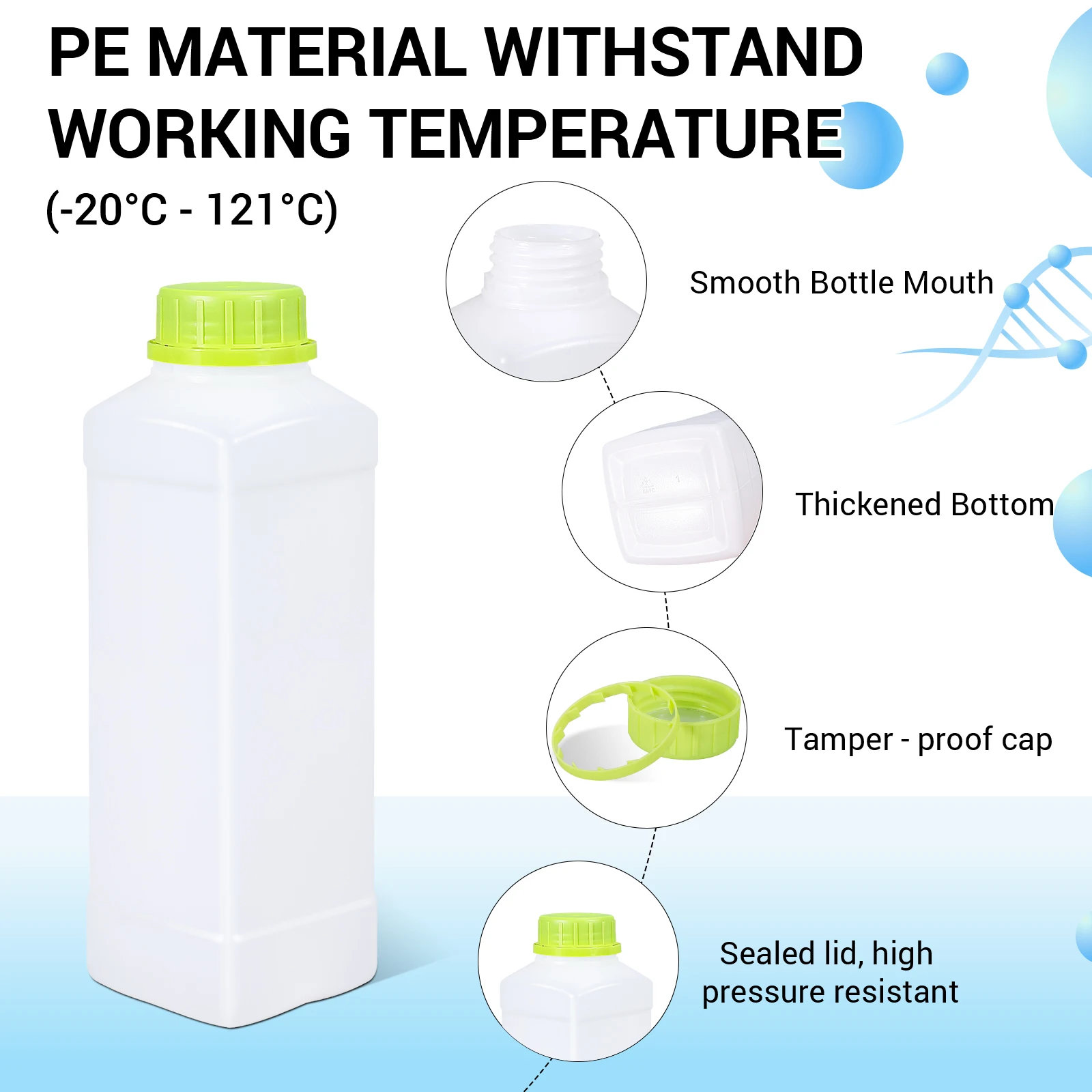 Translucent 250ML plastic bottle with Lid Liquid Refillable bottles Leakproof Food Grade HDPE Container 10PCS