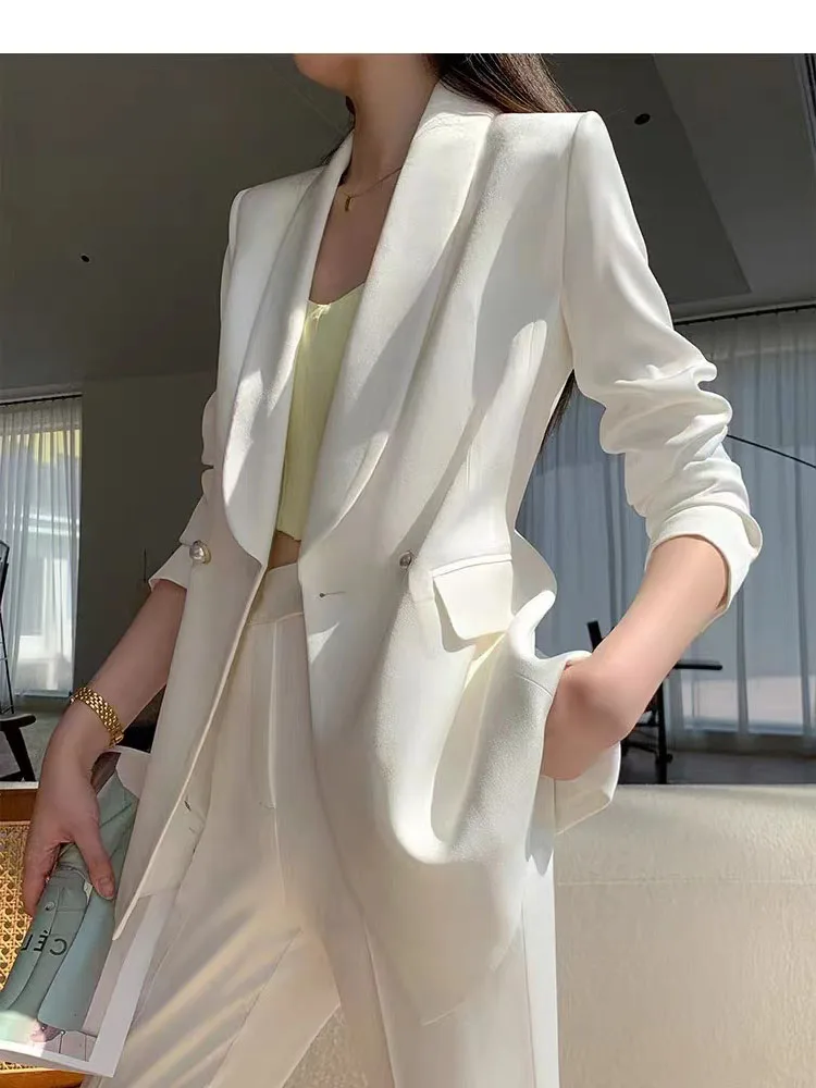 Autumn suit women\'s new two-piece suit fashionable temperament professional senior sense casual white suit women suit