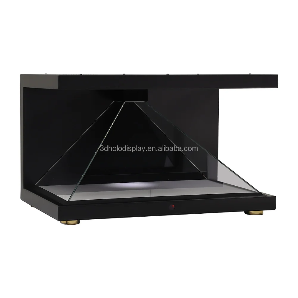 270 Degree 3 Sided 22 Inch 3D Advertising Holographic Display Pyramid for Jewelries Hologram Display Showcase