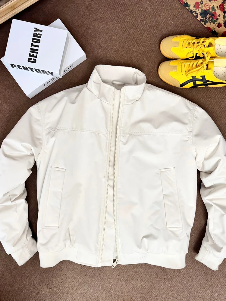 

Thiened Cotton Flight Jaet Stand Collar Tee-Proof Warmth Men's Winter Workwear Coat Sli Youth Trendy Outerwear