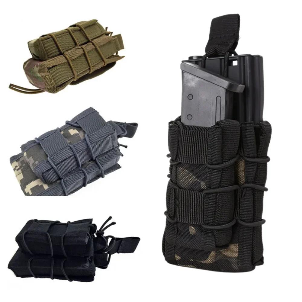 Tactical Molle Magazine Pouch Holder Open Top Single Double Rifle Pistol Mag Carrier for M4 M16 AK AR Glock M1911 9mm Mag Pouch