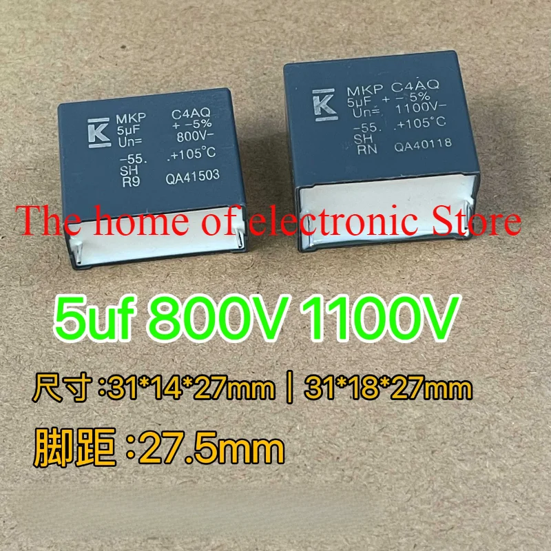 

5PS/LOT MKP C4AQ 505J 5UF 800V 1100V Inverter Turn Off Thin Film Capacitor