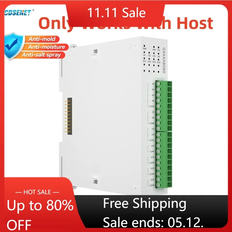 

Модуль удаленного ввода-вывода 8DI + 8DO RS485 Ethernet CDSENET GAXAX8080, аналоговый переключатель, сбор Modbus TCP RTU, работает с хостом