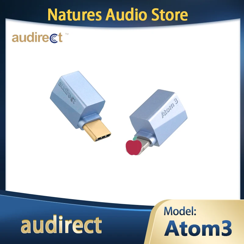 Audirect ATOM3 Portable DAC Atom 3 AMP Headphone Amplifier ESS9280 AC Pro Chip DSD512 3.5mm SE to Type-C/Lightning USB DAC