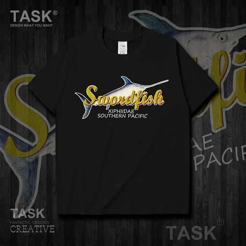 

Xiphiidae Southern Pacific Swordfish Illustration Printed T-Shirt 100% Cotton O-Neck Summer Short Sleeve Casual Mens T-shirt