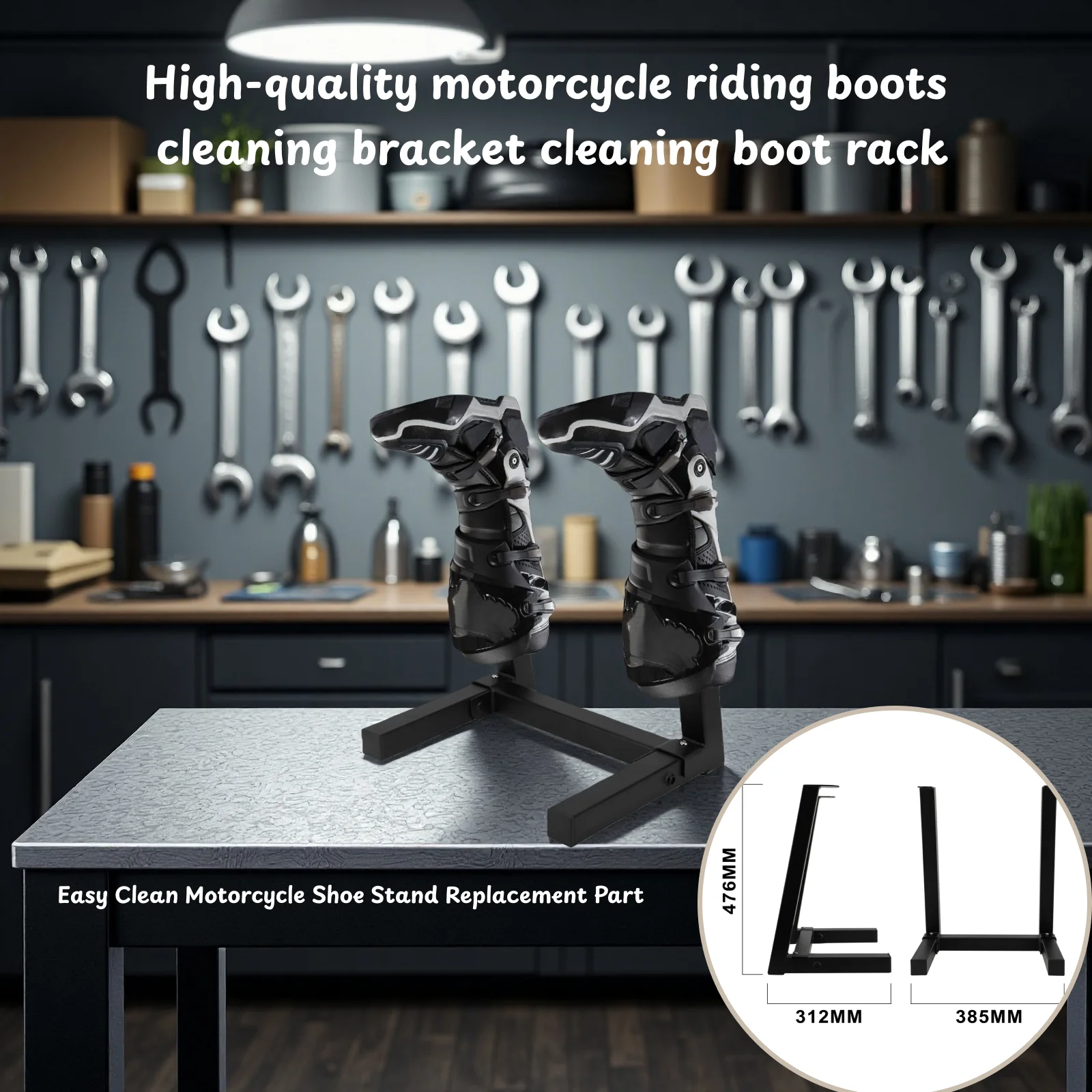 

1 Pc Motorcycle Boot Cleaning Stand High Quality Motorcycle Riding Boots Cleaning Bracket Cleaning Boot Rack Easy Clean Black