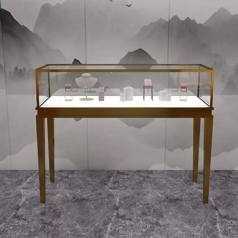 Jewelry Gold and Silver Jewelery Jade Display Counter Antique Crafts Crafts Glasses Stainless Steel Transparent Show