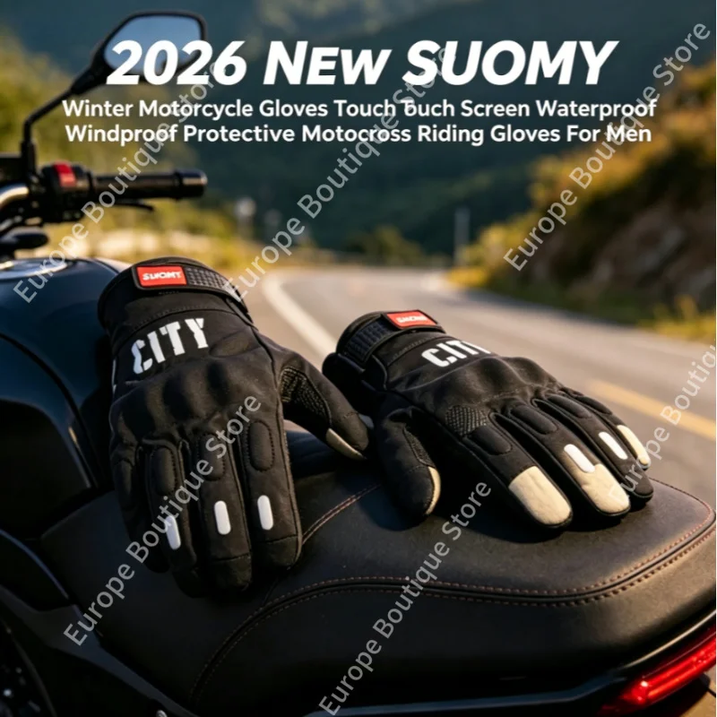 

2026 NEW SUOMY Men Winter Motorcycle Gloves Touch Screen Waterproof Windproof Protective for Motocross Riding Gloves