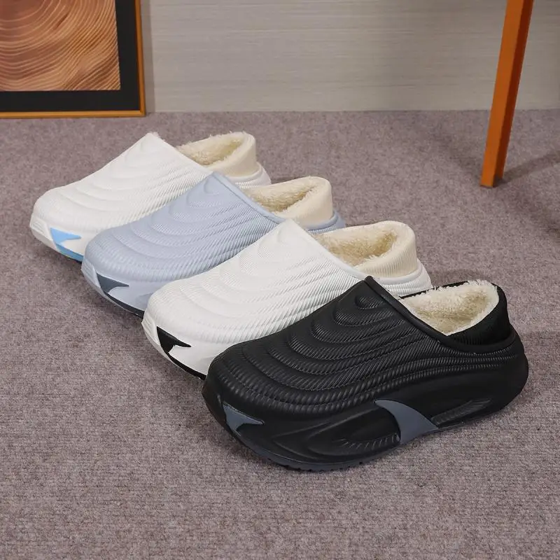 ZUOFU Herren 2026 Winter Wasserdichte EVA Clog-Hausschuhe, Große Größen Warm Gefüttert mit Fleece, Dicke Sohle, Rutschfest, Weiche Innen- und Außenschuhe – Detail 7