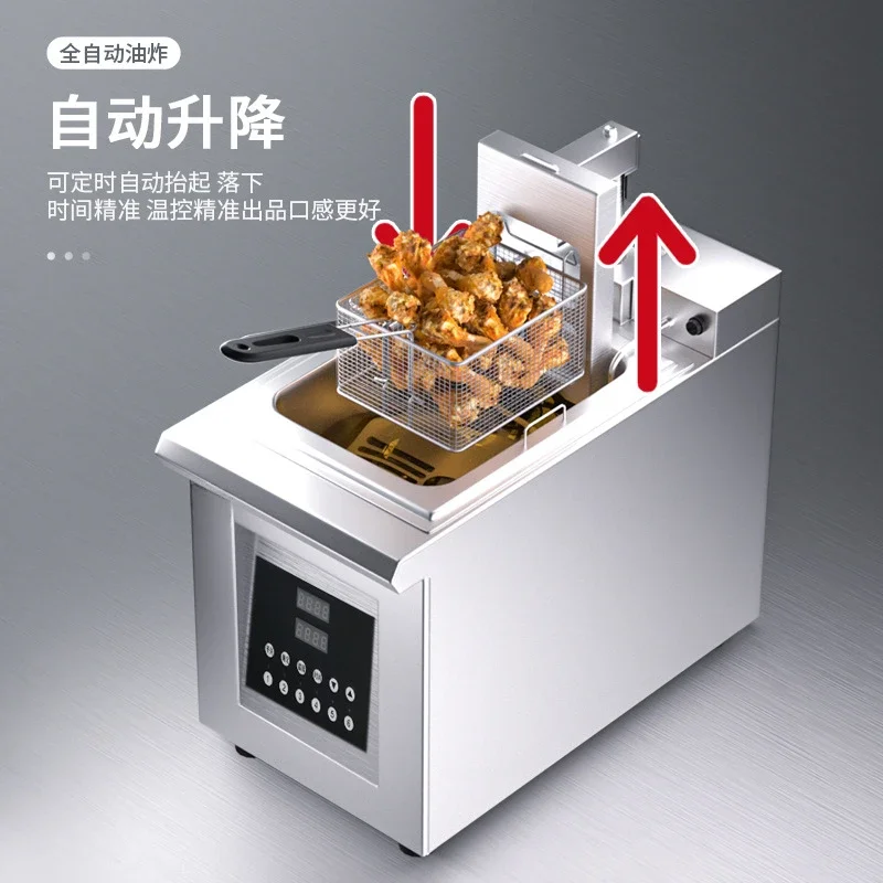 Intelligent Timing Automatic Lifting Fryer Desktop Single Cylinder Double Cylinder Fryer Fried Chicken French Fries