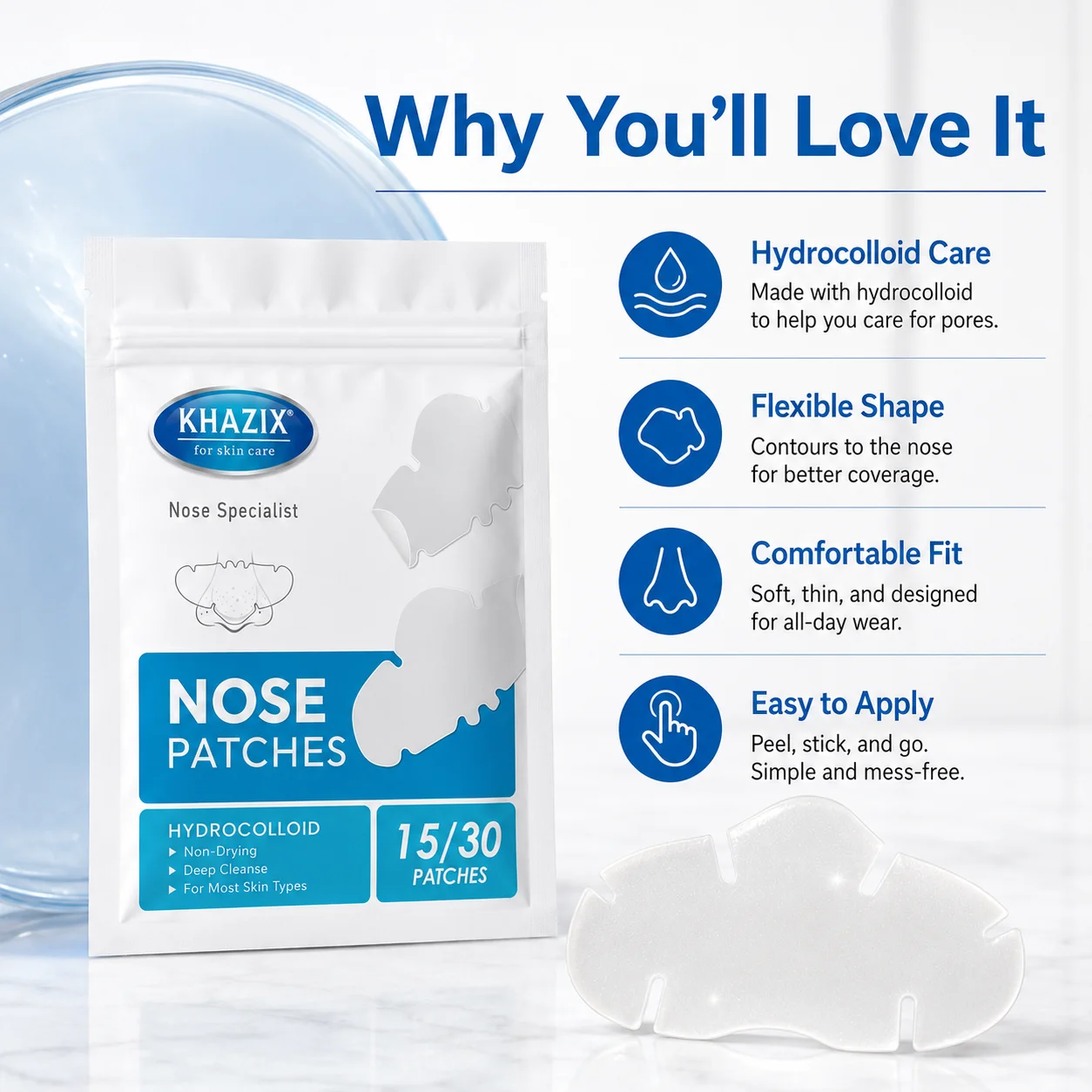 10 /20PCS Nose Patches Deeply cleans and restores the skin on your nose, unclogs pores, gentle formula, long-lasting oil control