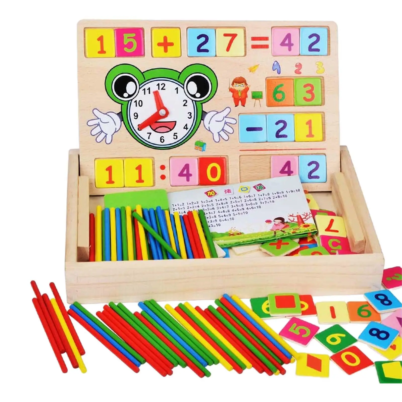 Juguetes de madera, juegos de matemáticas, bloques digitales y palos, mesas Montessori Times, juego de cajas de palos para contar para imaginación