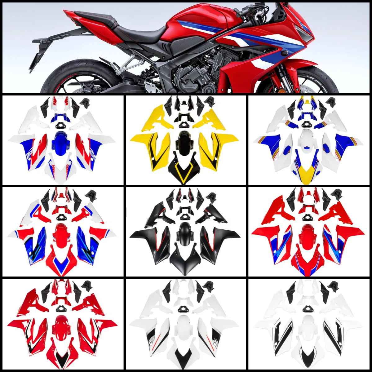 

Fit for Honda Cbr650R 2024 - 2025 Cbr650 New Abs Motorcycle Plastic Fairing Kit Injection Mold Bodywork Panel Kit