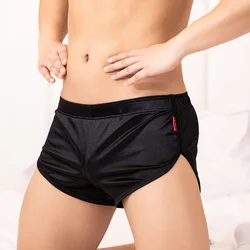 Verão esportes dos homens correndo shorts de fitness troncos malha respirável sexy briefs casa wear jogger shorts masculino solto sweatpants