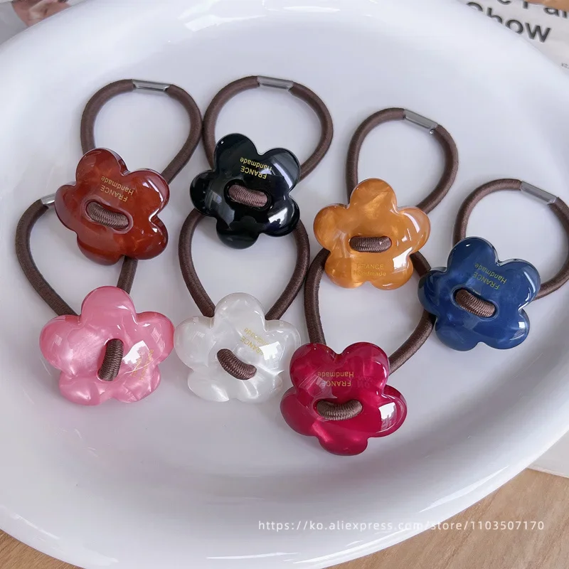 

Flowers~Korean FRANCE Flower Circles, Hair Ropes, French Advanced Style, High ponytail Leather Band