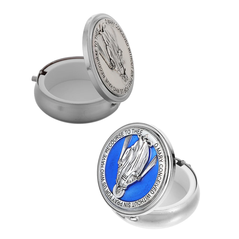 

2 Pcs Rosary Gift Box First Communion Keepsake Chest Zinc Alloy Beads