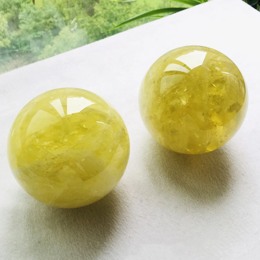Natural Crystal Citrine Ball Quartz Massage Polished Reiki Healing Exquisite Room Decor Ore Souvenirs Crystal Sphere Ball 4-7cm