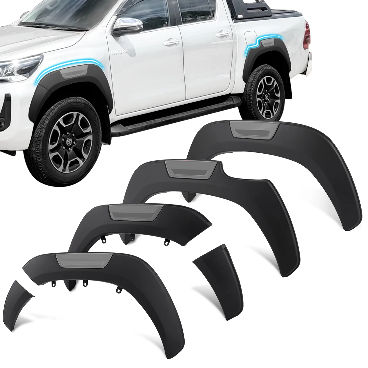 Fender Flares Wheel Arch for Toyota Hilux 2015-2020,2021-2024 Models 4X4 Car Auto Part Accessories 6pcs/Set Car Styling