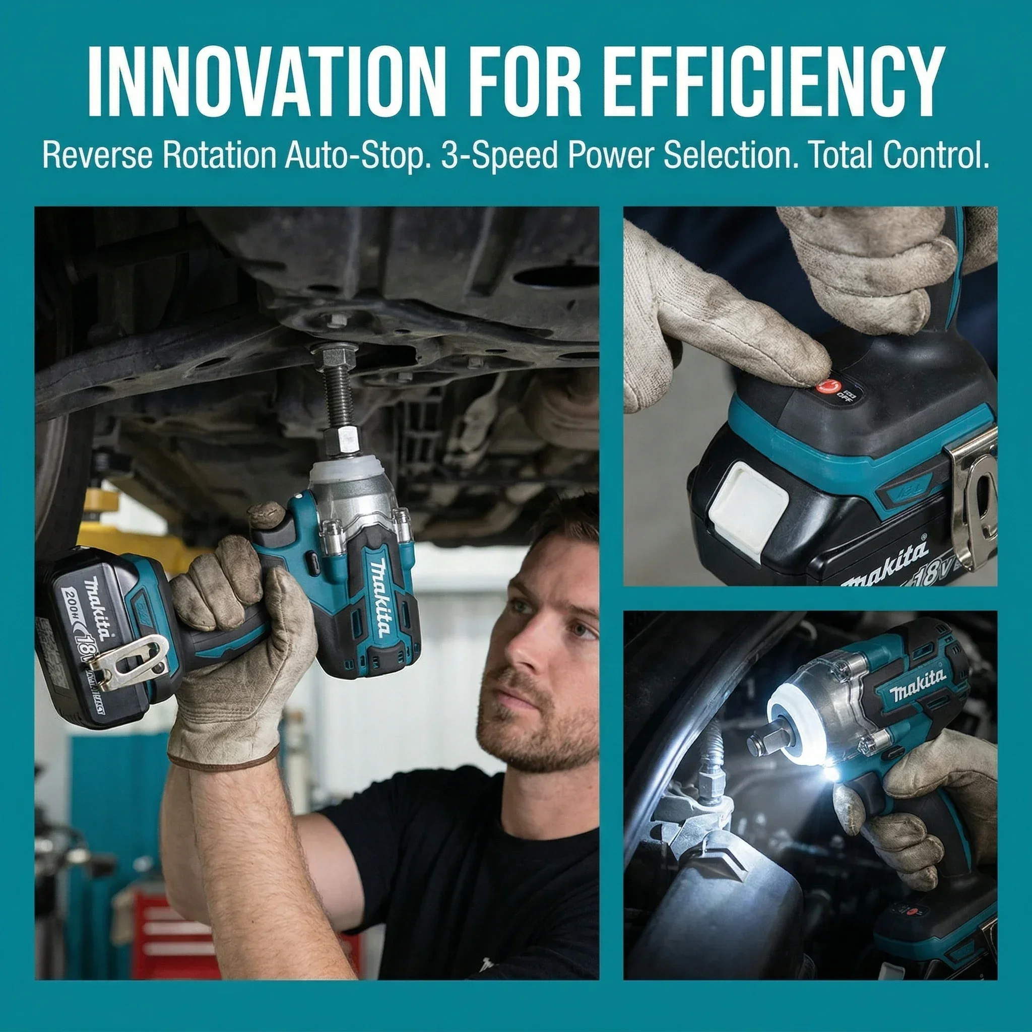 Makita DTW285 18V Brushless Cordless Electric Impact Wrench Rechargeable Power Tools Compatible with Makita 18V Battery