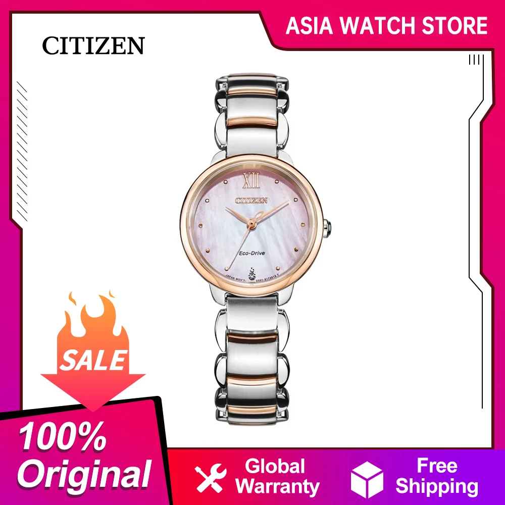 CITIZEN Women\'s Watch brand watch Business Leisure 5Bar Waterproof  quartz watches EM0924-85Y