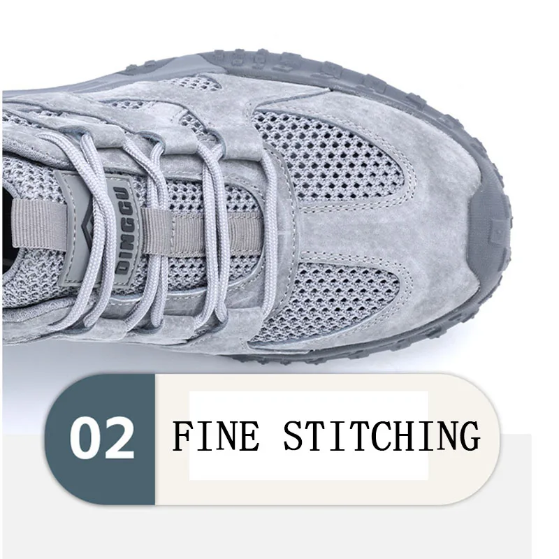 Scarpe di sicurezza con fondo in gomma Scarpe protettive con suola morbida grigia leggera Scarpe isolanti di sicurezza da uomo Scarpe con punta in plastica indossabili da uomo