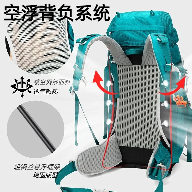 50L Hiking Backpack With Suspension Back System Large Capacity Rucksack Men Women Outdoor Camping Trekking Travel view 4