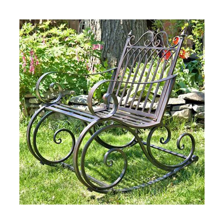 High Quality Hand Made European Style Cast Iron Bench for Garden Decoration