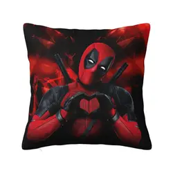 Custom Deadpool Funny Superhero Throw Pillow Case 40*40cm Sofa Cushion Cover Soft Polyester Pillowcase Double-sided Printing