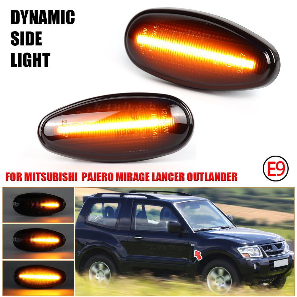 Dynamic Smoke LED Side Marker Light Turn Signal Lamp Side Fender Indicator For Mitsubishi Outlander 2003-2006 Lancer EVO