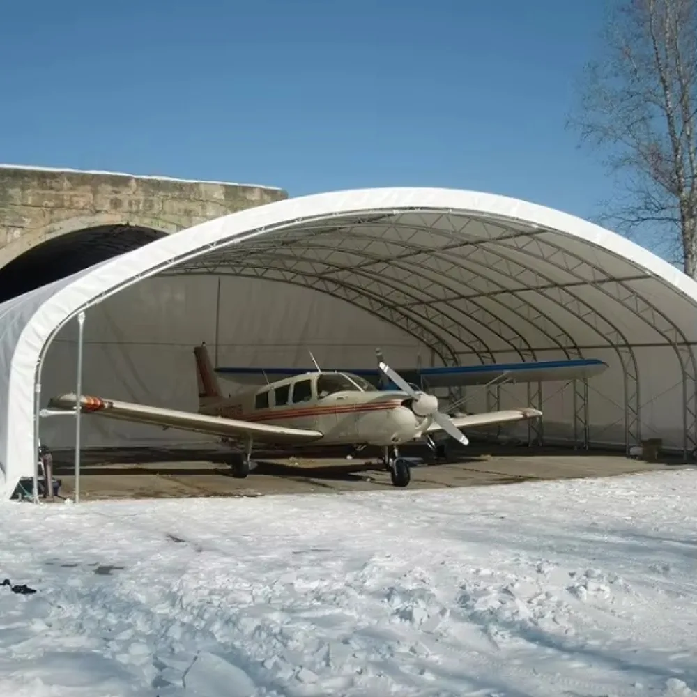 Heavy Duty Galvanized Steel Frame Industrial Canopy Tent, Waterproof PVC Cover Warehouse Aircraft Hangar Shelter