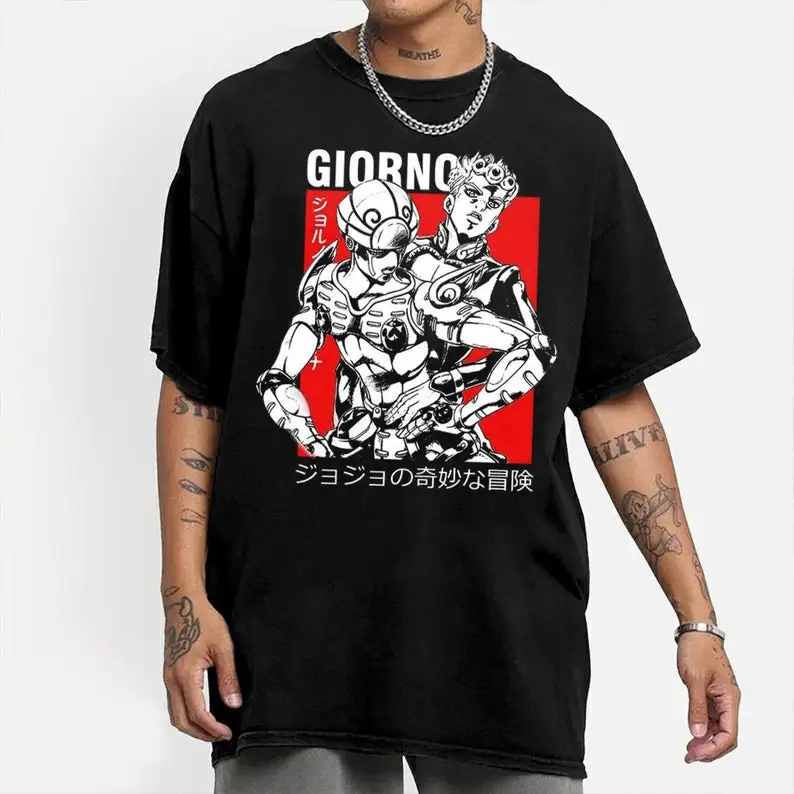 Giorno Giovanna Shirt, Anime JJ's Bizarre Adventure T-Shirt, Anime T-Shirt