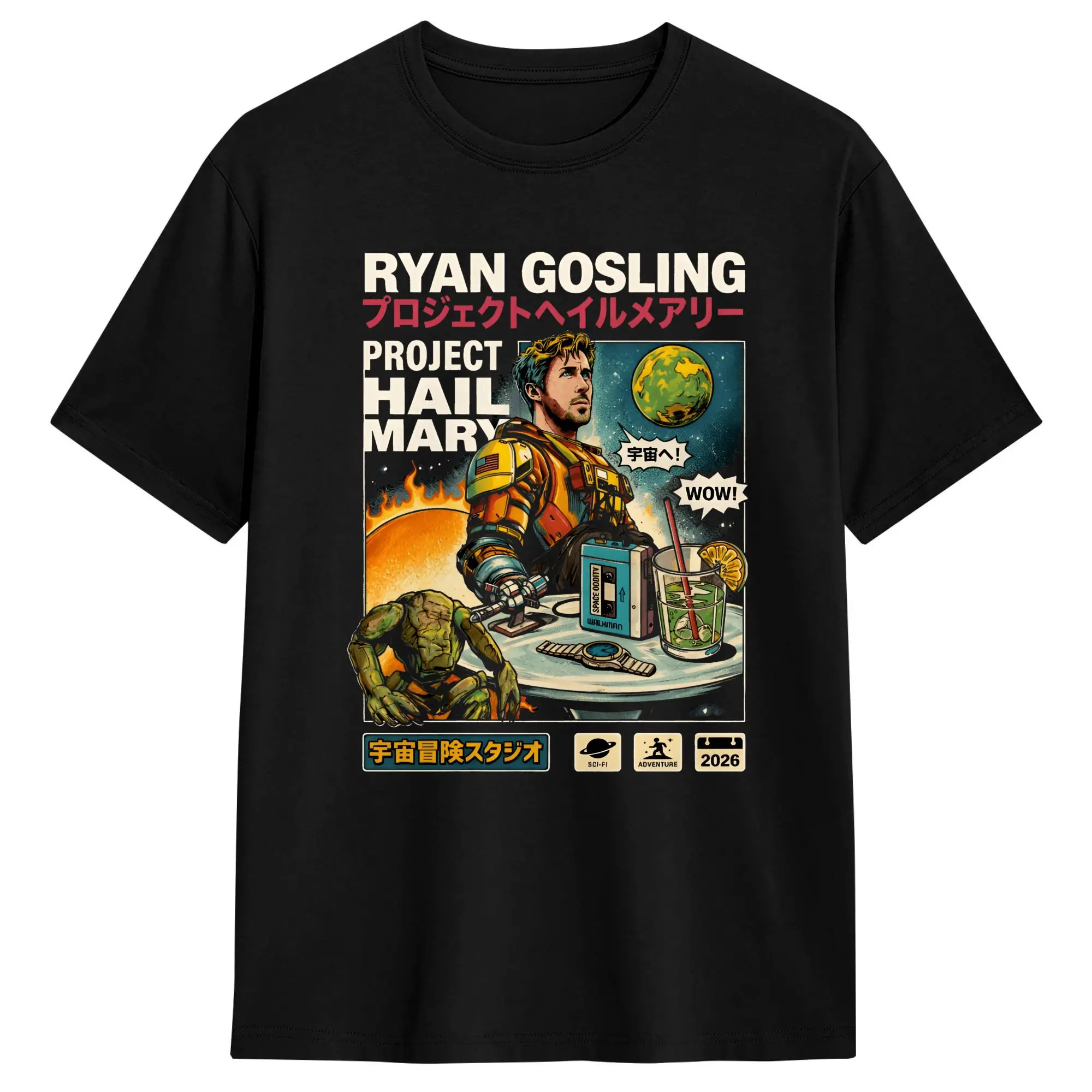 Camiseta masculina e feminina, projeto Hail Mary, camisetas retrô japonesas, camisetas de verão, roupas estéticas de algodão, plus size