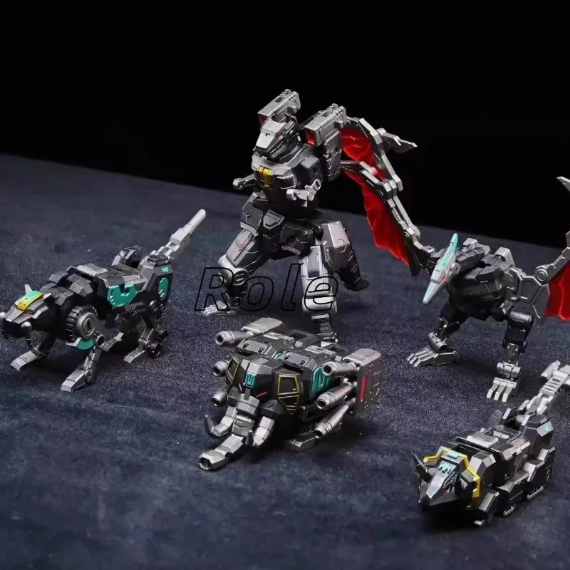【Disponibile】 Lucky Cat Dino Megazord MC03B MC03Lung Wang Kai Sa Dinosauro scuro Troop Fusion Trasformazione Modello giocattolo