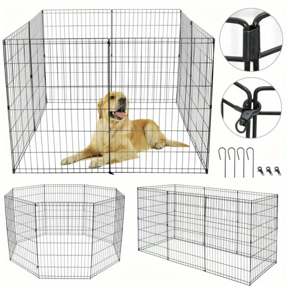 

36 8 Panels Tall Dog Playpen Crate Fence Pet Play Pen Exercise Cage Large Pens
