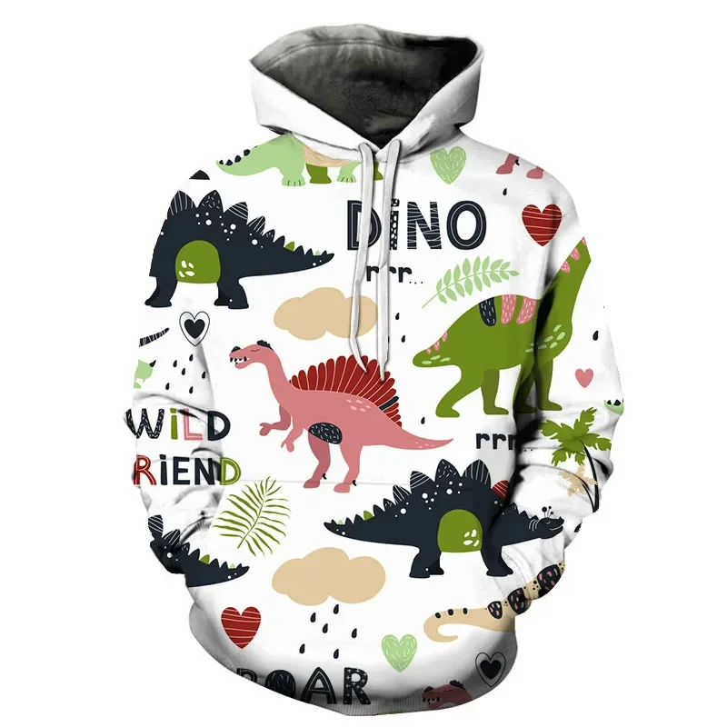 

Cartoon Dinosaur Pattern Hoodies Spring Autumn Fashion Funny Mens Kids 3D Printed Pullovers Casual Street Harajuku Sweatshirt