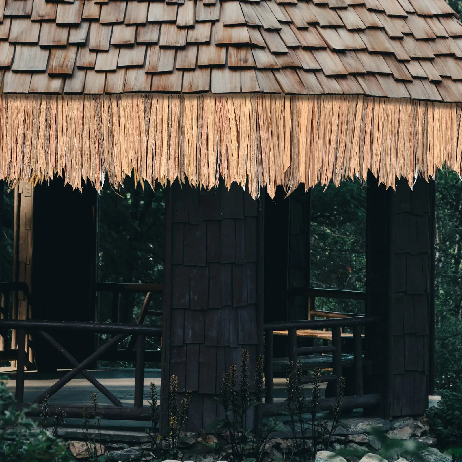 

Искусственная имитация соломенной крыши из пластика натурального цвета для сада, террасы, декоративного оформления ландшафта, огнестойкая