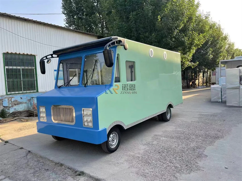Electric Food Truck Van Mobile Kitchen Equipments Coffee Pizza Kiosk Concession Food Trailer Snack Ice Cream Cart