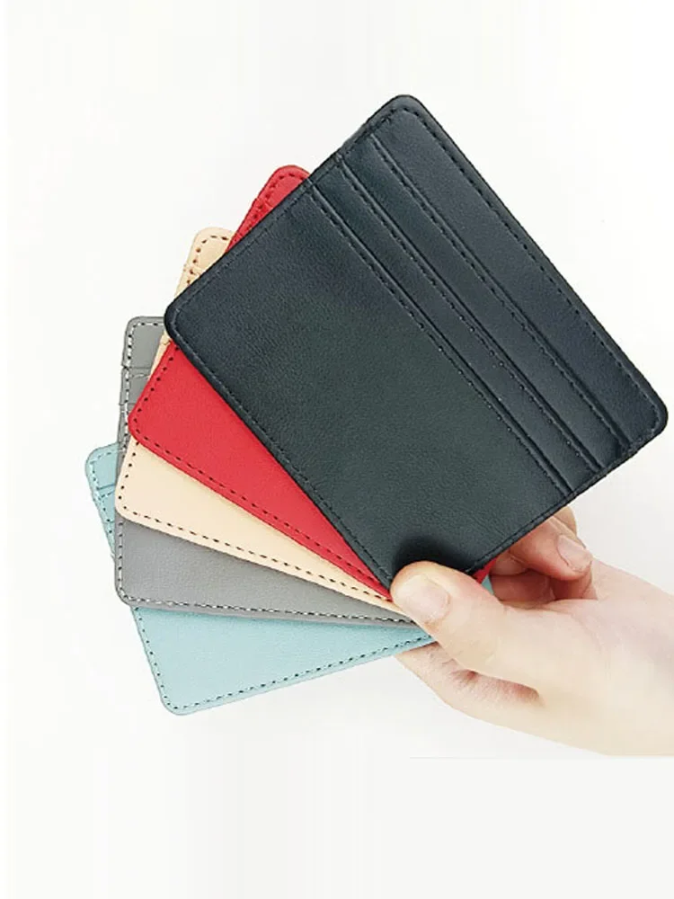 1PCS Man Purses Ultra Thin Mini Business Bank Credit Card Holder Wallet Simple Black Women Small Coin Cards Cover Pouch Case Bag