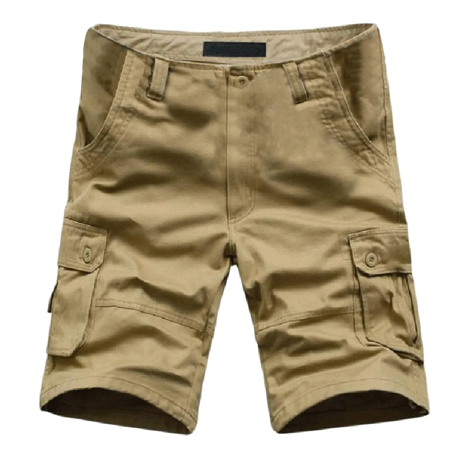 Calção confortável masculina de carga, calça curta casual de verão, roupa esportiva de bolso múltiplo, calça curta de praia, nova moda, 2024