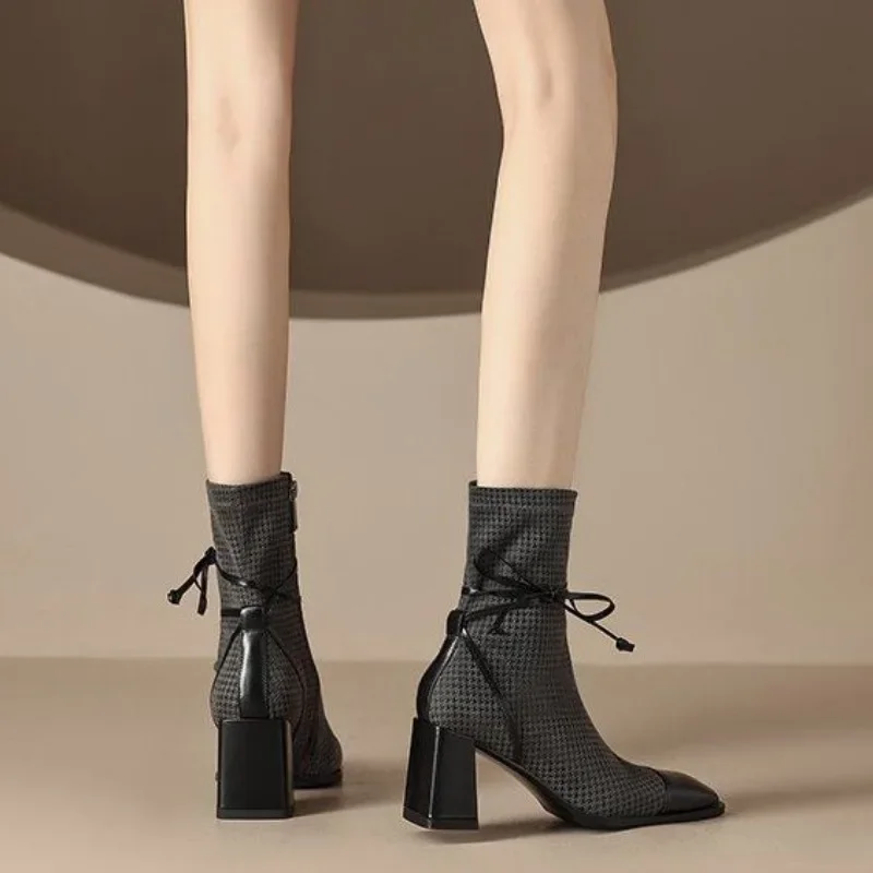 Woman Short Shoes Autumn Ankle Boots for Women Winter 2025 New In Booties Comfortable and Elegant Chic Y2k Designer Luxury Pu 39