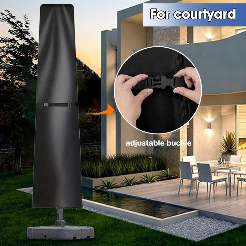 Cantilever Umbrella Cover Waterproof Anti-UV Zipper Parasol Protective Cover Garden Patio Offset Hanging Umbrella Rain DustCover