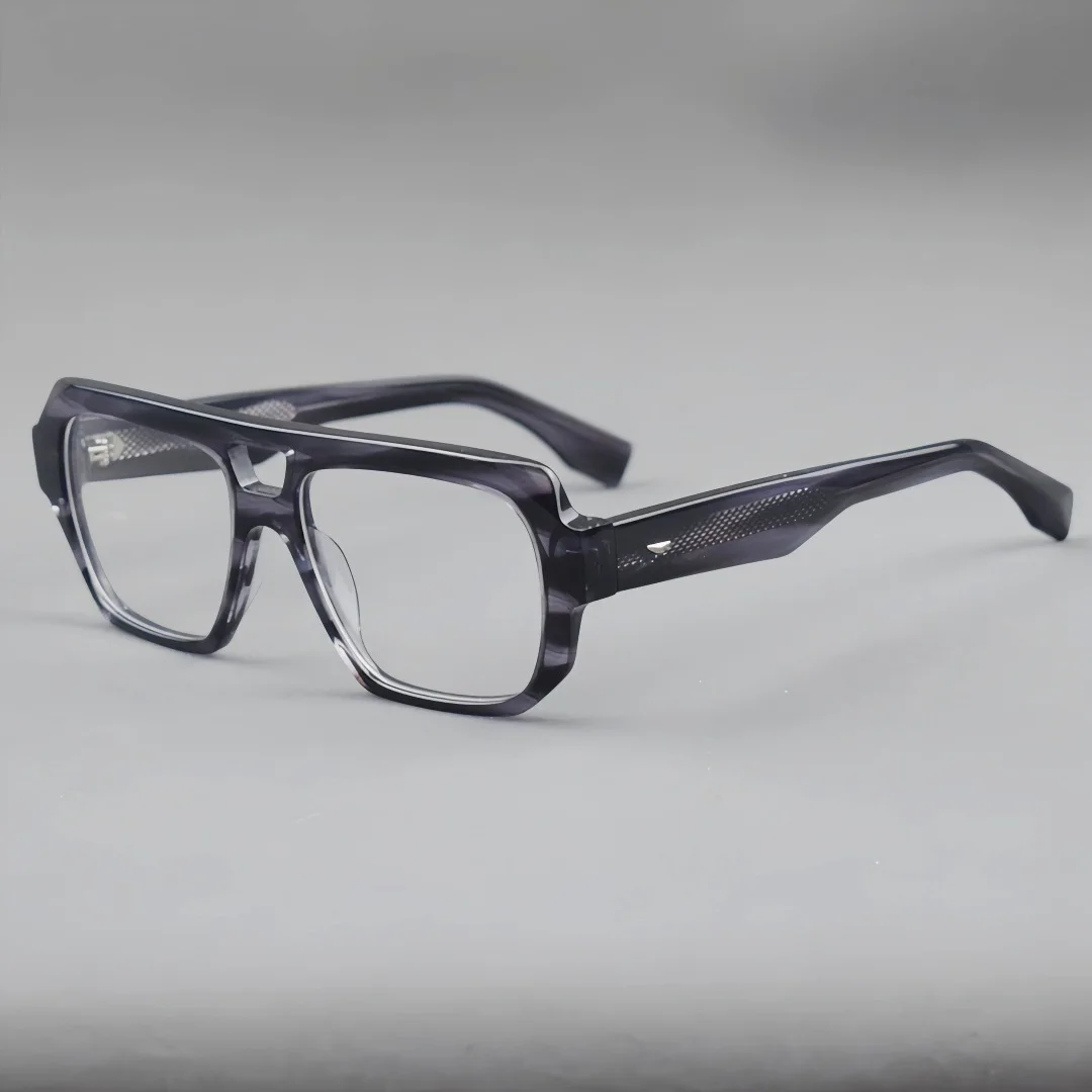 

New Retro Double Beam Design Frame Eyeglass Frames Men And Women Fashionable Optic Acetate Eyeglasses Daily Eyewear