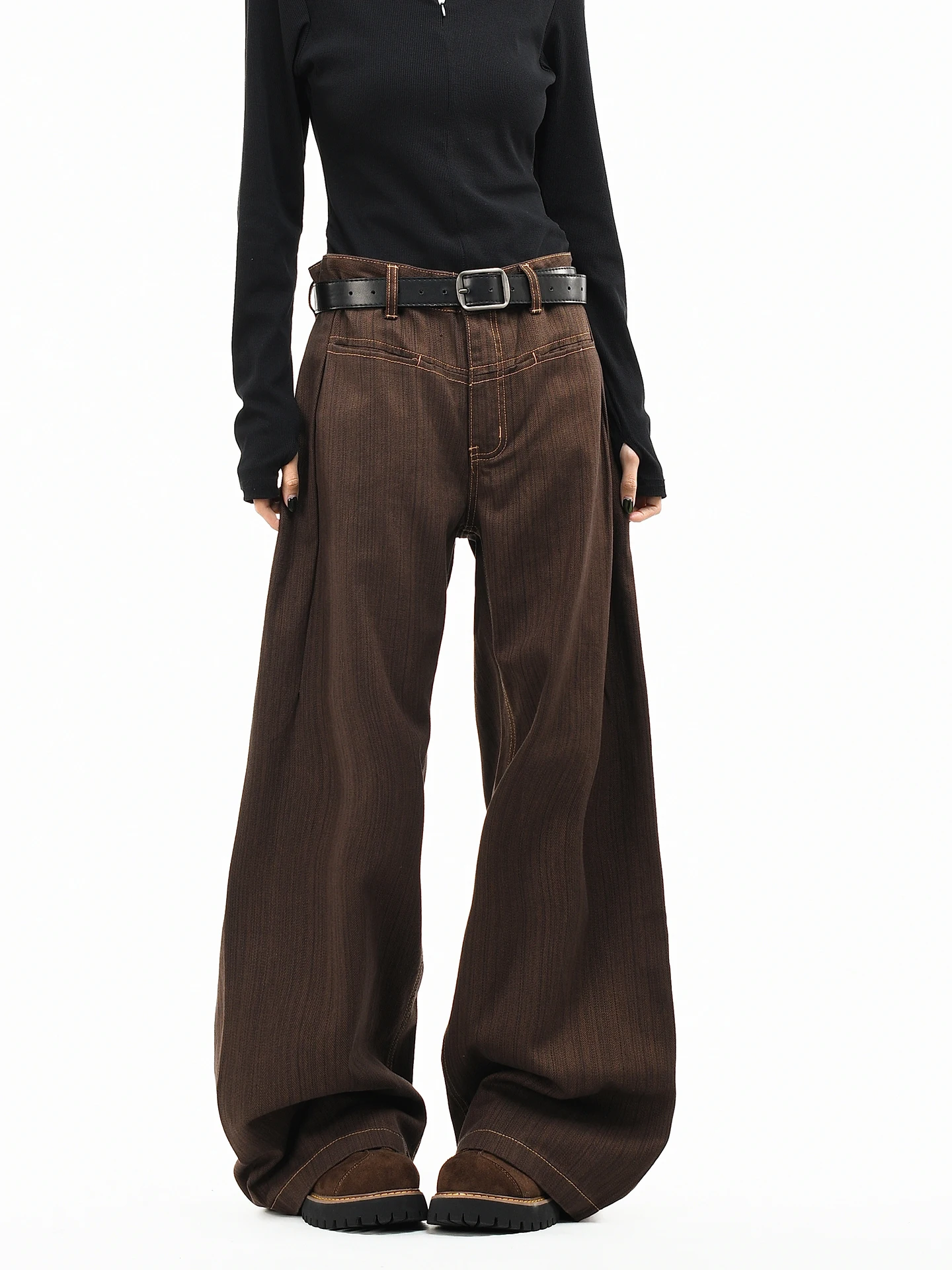 

OV Original American Retro Embroidered Wide Leg Loose Jeans Men's Cleanfit Casual Cotton Denim Pants Tapered Texture Knife