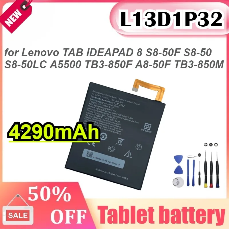 

4290mAh L13D1P32 Replacemen Battery for Lenovo TAB IDEAPAD 8 S8-50F S8-50 S8-50LC A5500 TB3-850F A8-50F TB3-850M Battery
