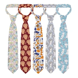 Divertente personaggio dei cartoni animati stampa cravatta da uomo moda casual 8cm novità cravatta accessori unici da uomo regali aziendali per feste di matrimonio