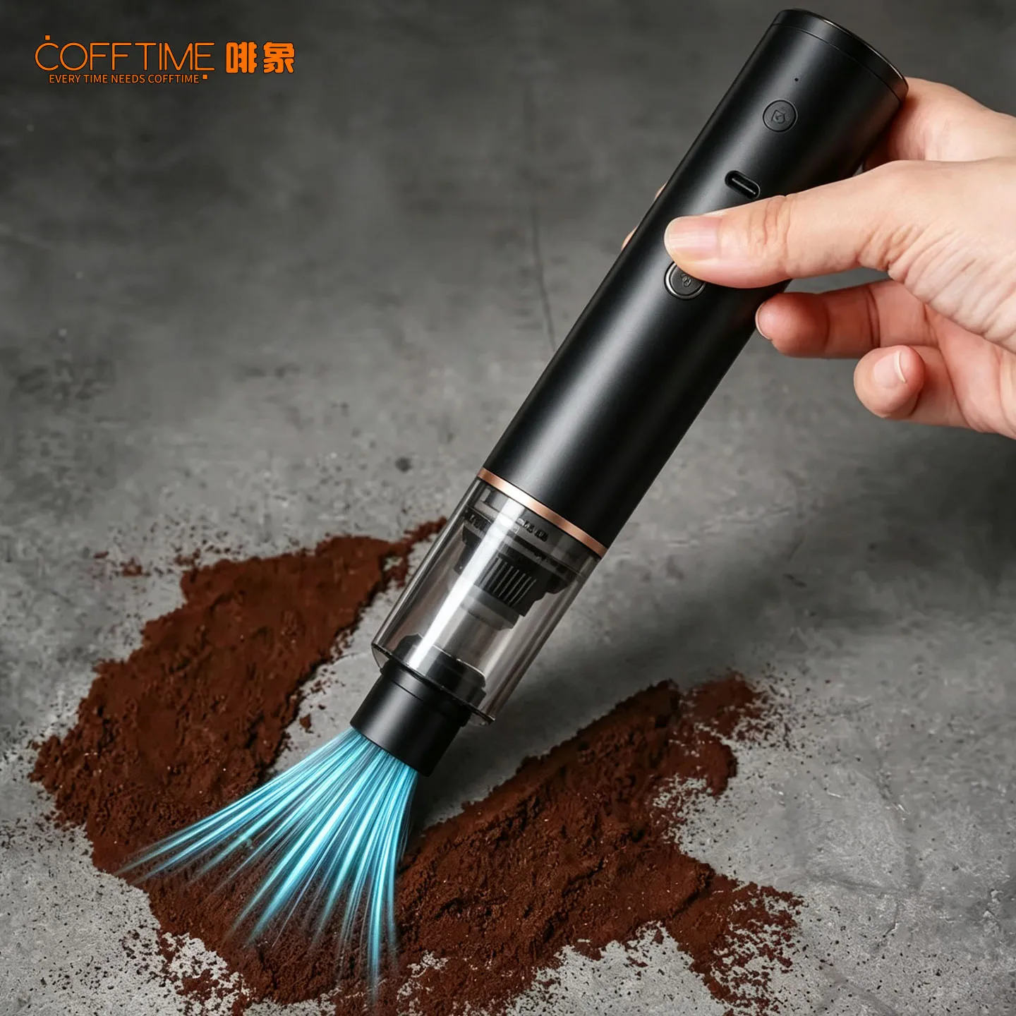 Portable Handheld Mini Vacuum Cleaner For Coffee Grounds Wireless Electric Dust Collector With Brush For Espresso Portafilter