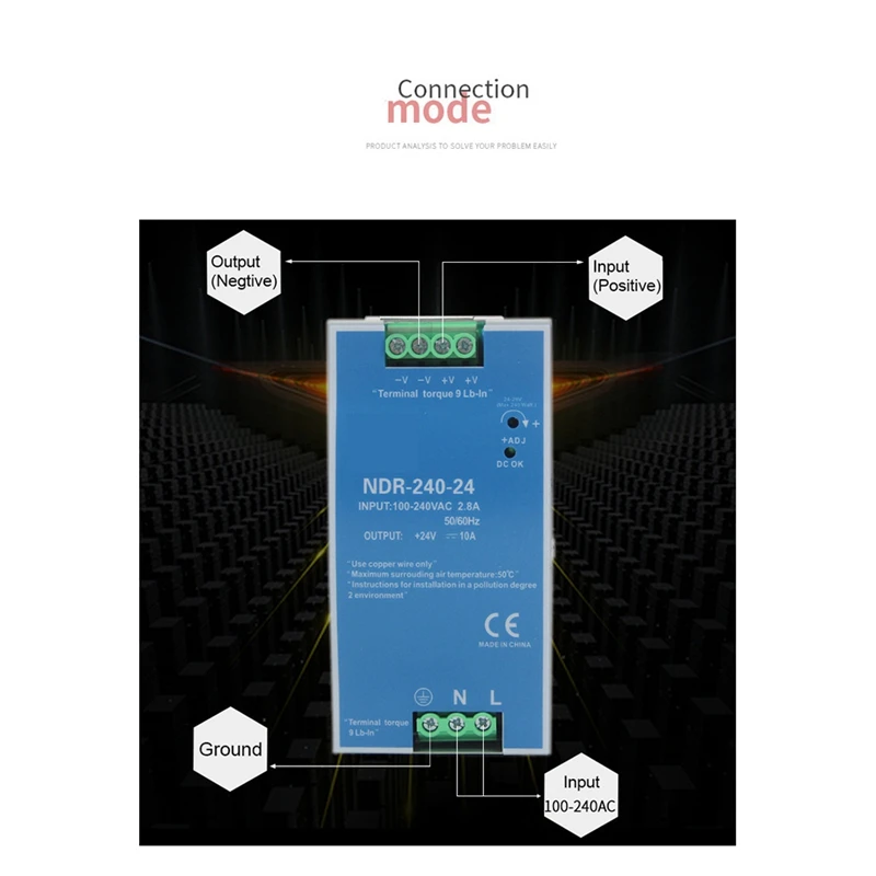 NDR-240-24 Ultra Thin DIN Rail Mounted For Industrial Control Drive Electric Cabinet Switch Power Supply